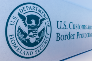 US customs and border protections sign